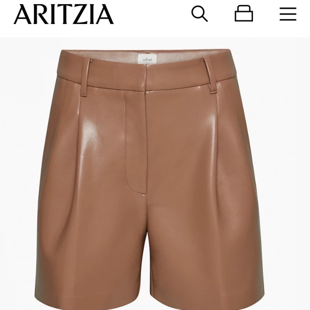 Aritzia Wilfred Vegan Leather Shorts
